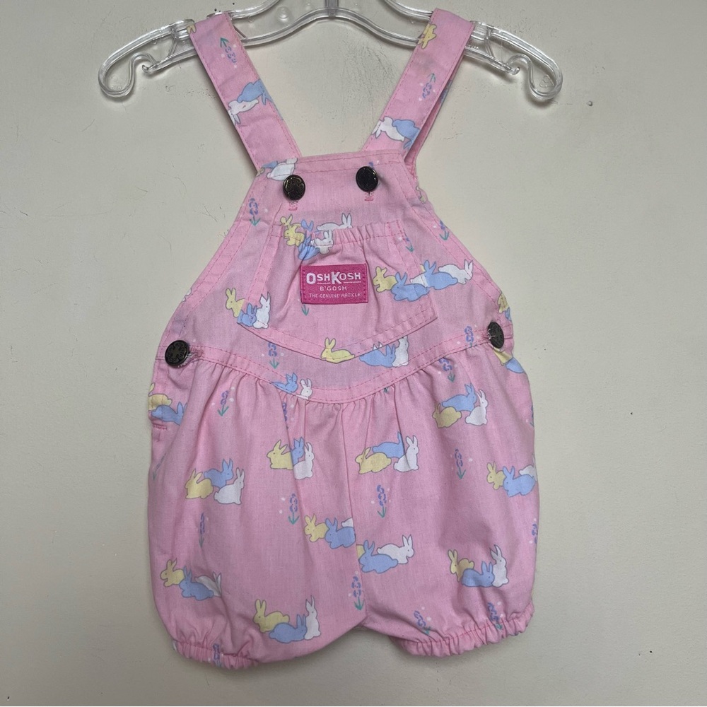 OshKosh Bubble Romper VINTAGE Bunnies Rabbits Print USA Union Label 6-9M RARE!